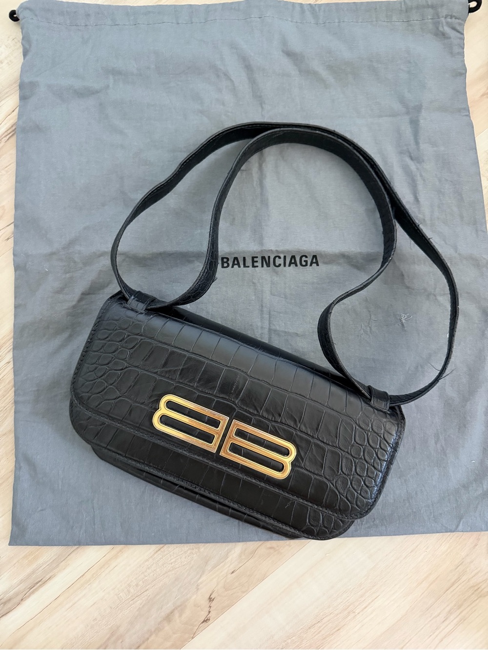 Balenciaga Gossip Small Bag Croc-Embossed